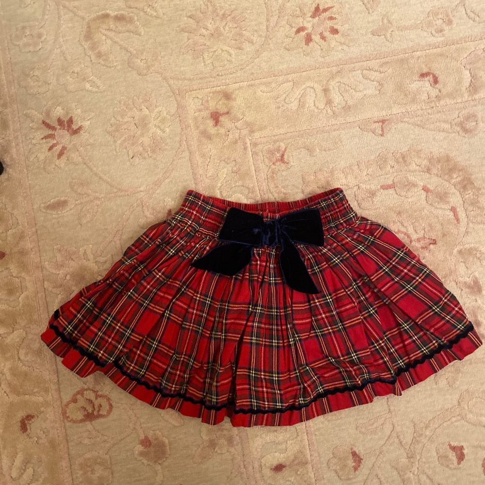 Traditional plaid flounce mini skirt